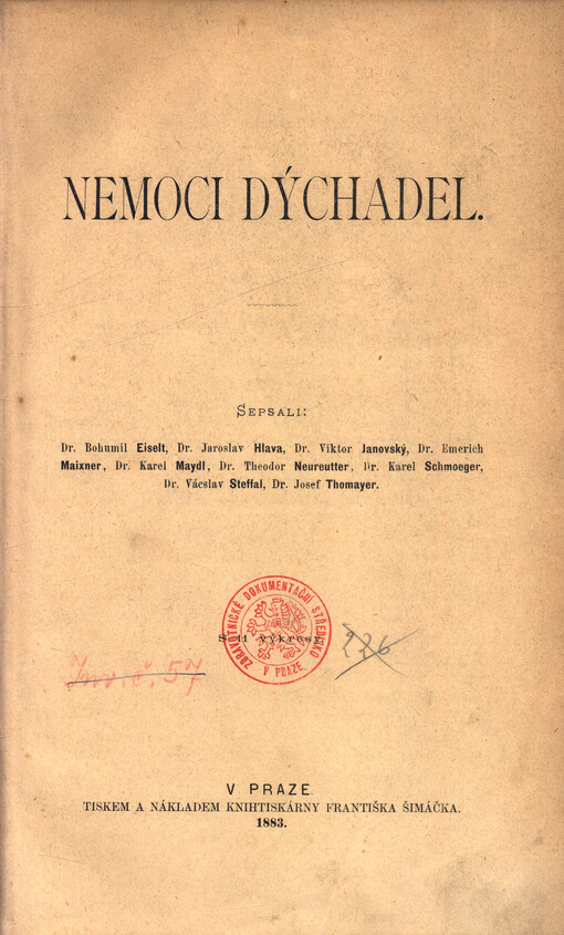 Odborná pathologie a therapie. Díl čtvrtý, Nemoci dýchadel