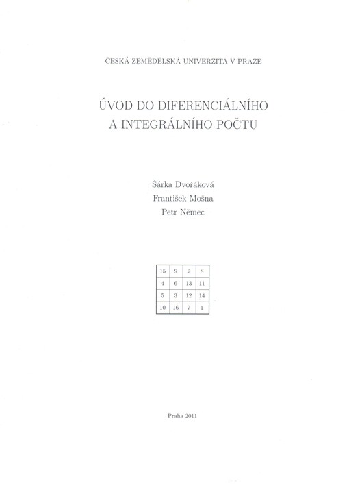 Úvod do diferenciálního a integrálního počtu