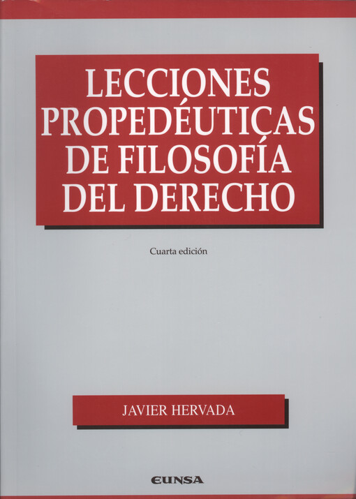 Lecciones propedéuticas de filosofía del derecho