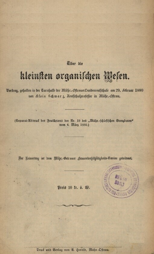 Über die kleinsten organischen Wesen