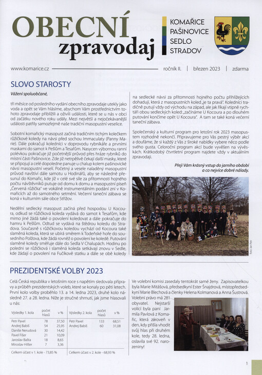 Obecní zpravodaj : Komařice, Pašinovice, Sedlo, Stradov