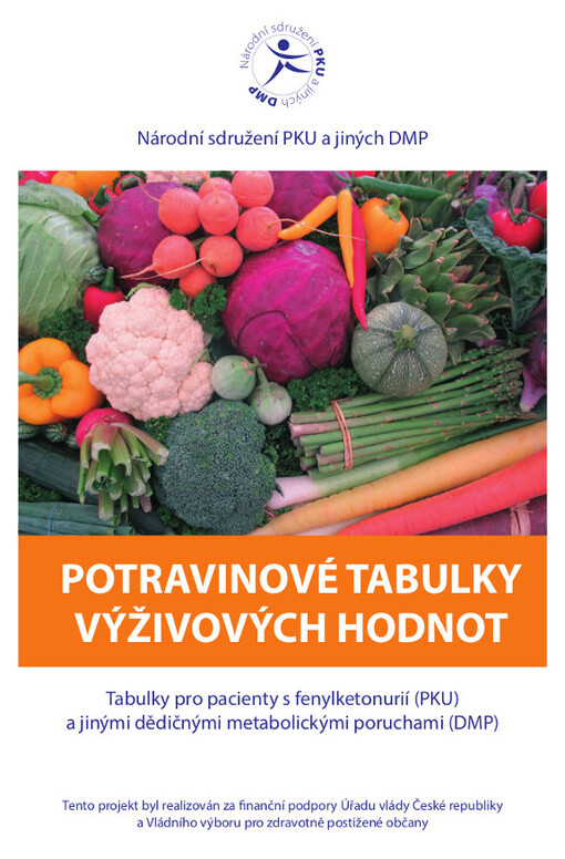 Potravinové tabulky výživových hodnot :tabulky pro pacienty s fenylketonurií (PKU) a jinými dědičnými metabolickými poruchami (DMP)