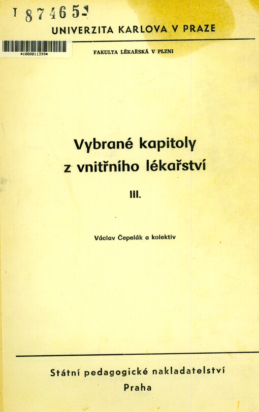 Vybrané kapitoly z vnitřního lékařství. [Díl] 3