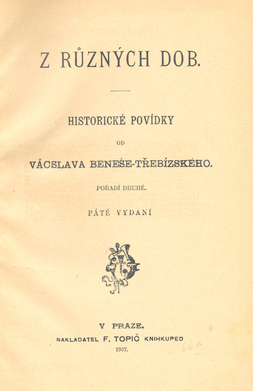 Z různých dob : historické povídky. Pořadí druhé