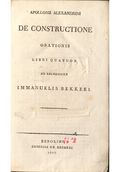 Apollonii Alexandrini De constructione orationis libri quatuor