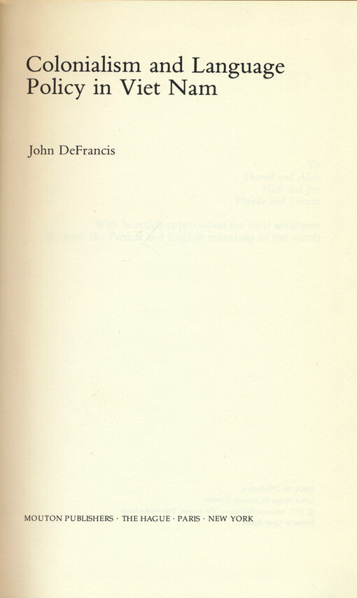 Colonialism and language policy in Viet Nam