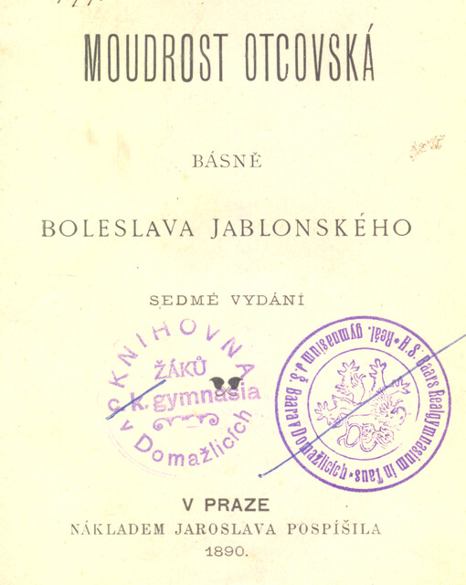 Moudrost otcovská : básně