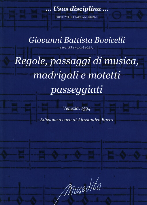 Regole, passaggi di musica, madrigali e motetti passegiati