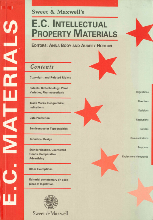 Sweet and Maxwell's E.C. intellectual property materials