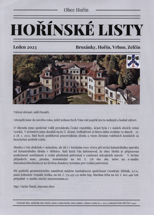 Hořínské listy : Brozánky, Hořín, Vrbno, Zelčín