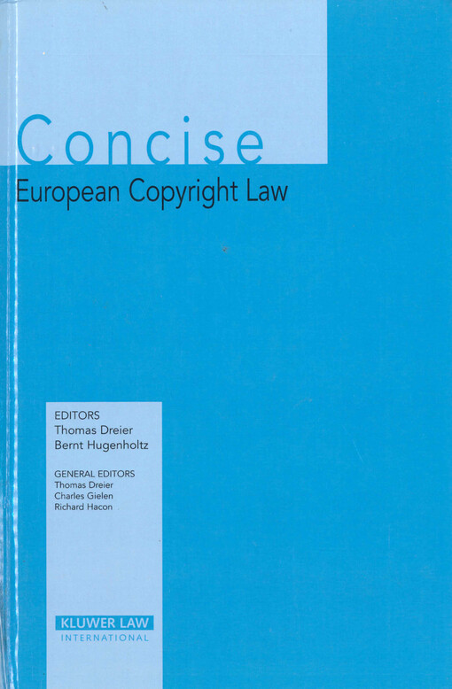 Concise European copyright law