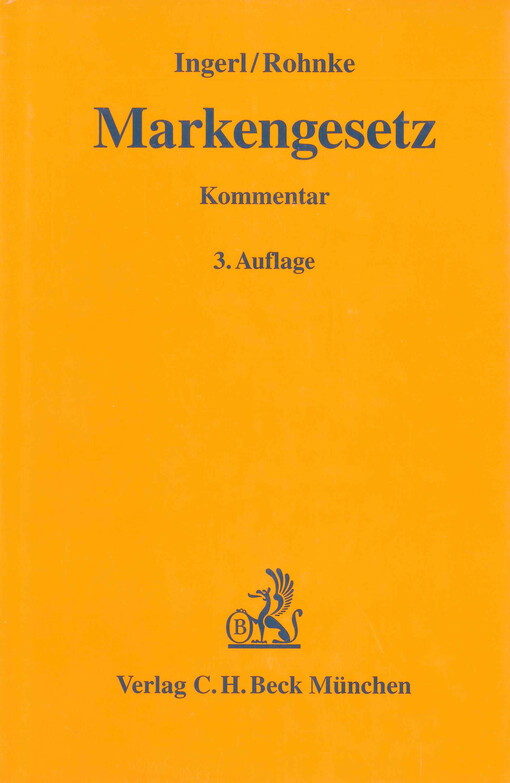 Markengesetz : gesetz über den Schutz von Marken und sonstigen Kennzeichen