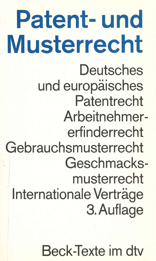 Patent- und Musterrecht