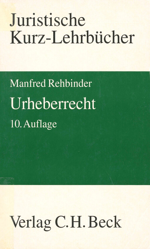 Urheberrecht : ein Studienbuch