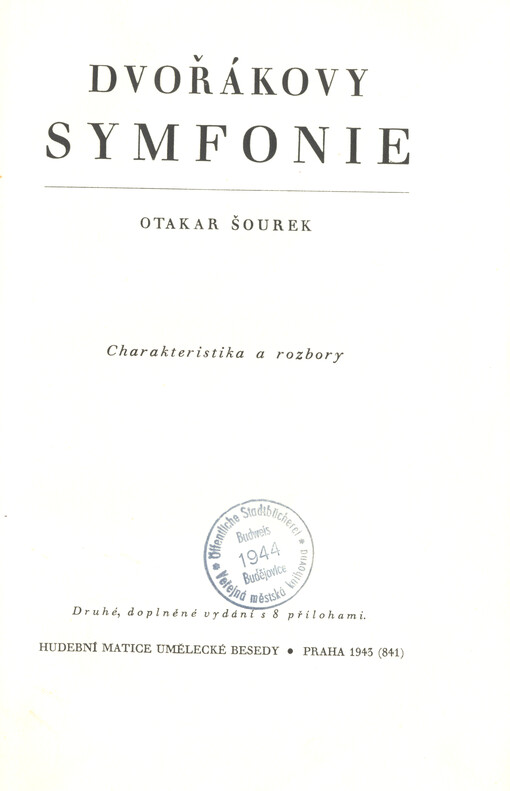 Dvořákovy symfonie :Charakteristika a rozbory