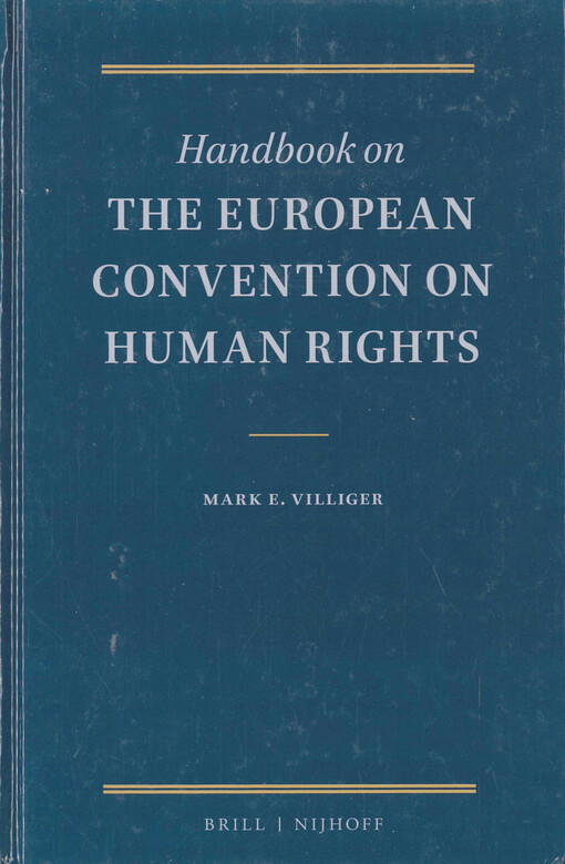 Handbook on the European Convention on Human Rights
