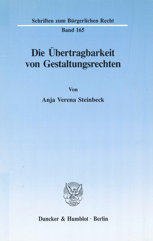 Die Übertragbarkeit von Gestaltungsrechten