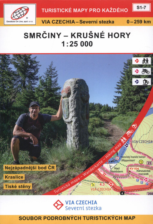 Via Czechia - Severní stezka : 0-259 km : soubor podrobných turistických map. S1-7, Smrčiny - Krušné hory