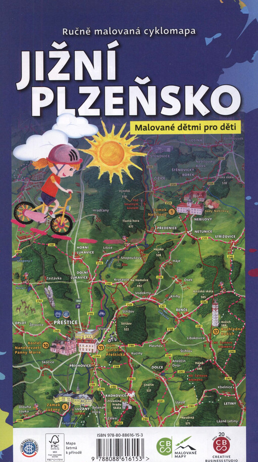 Ručně malovaná cyklomapa Jižní Plzeňsko : malované dětmi pro děti