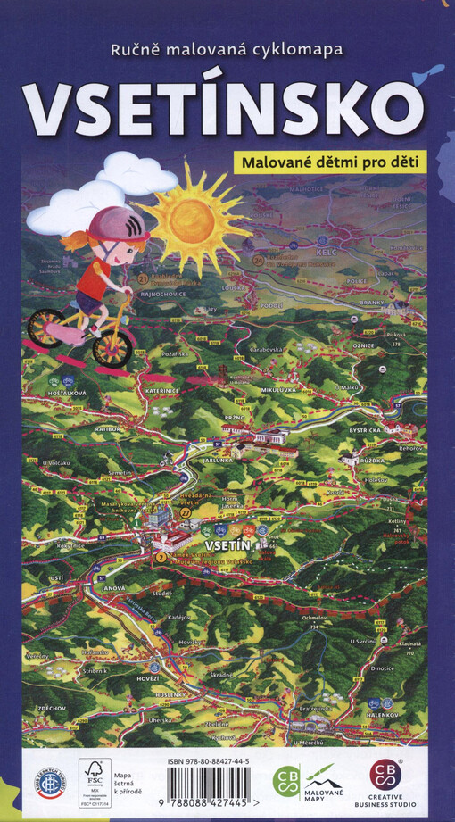 Ručne malovaná cyklomapa Vsetínsko : malované dětmi pro děti