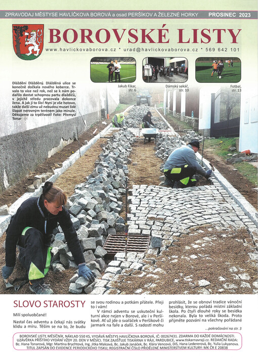 Borovské listy : zpravodaj zastupitelstva městyse Havlíčkova Borová