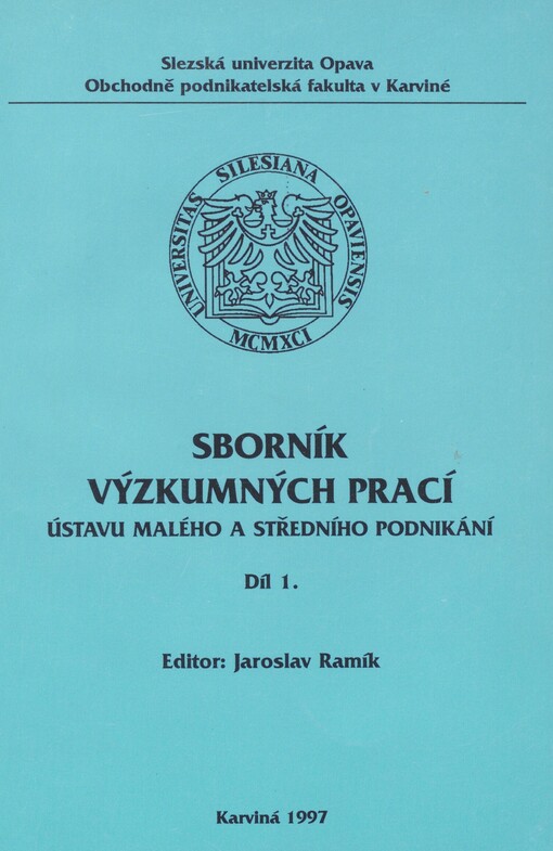 Sborník výzkumných prací Ústavu malého a středního podnikání
