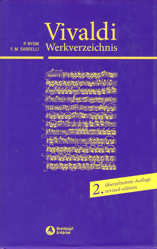 Antonio Vivaldi :Thematisch-systematisches Verzeichnis seiner Werke = thematic-systematic catalogue of his works (RV)