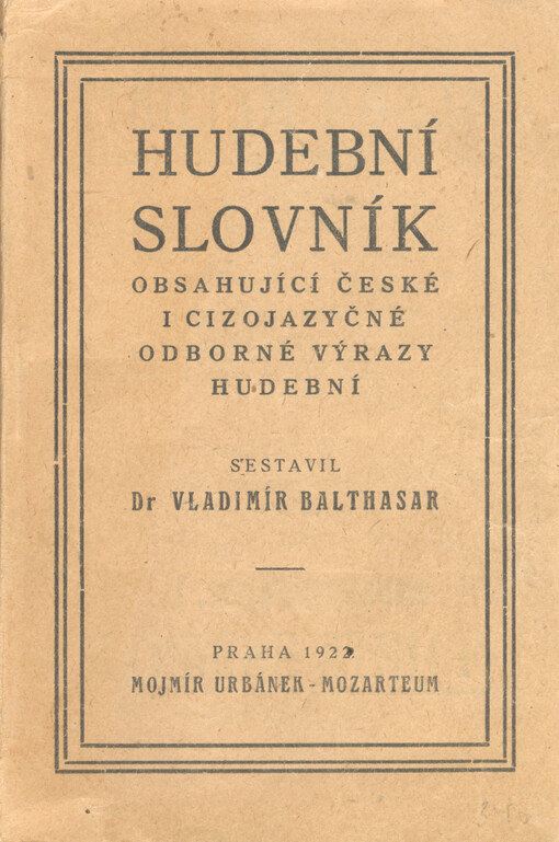 Hudební slovník : obsahující české i cizojazyčné odborné výrazy hudební