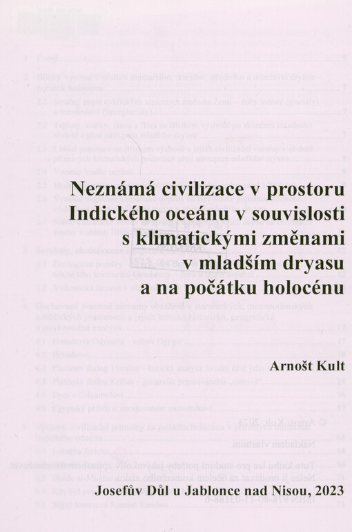 Neznámá civilizace v prostoru Indického oceánu v souvislosti s klimatickými změnami v mladším dryasu a na počátku holocénu