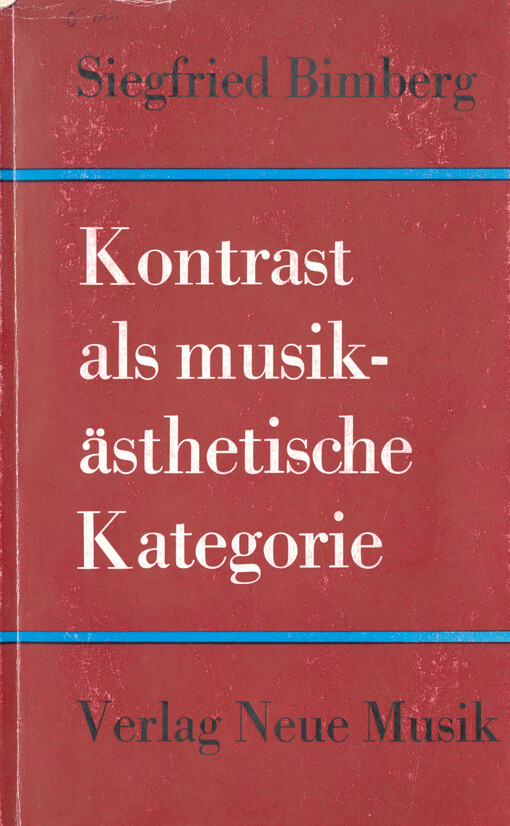 Kontrast als musikästhetische Kategorie