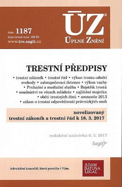 Trestní předpisy :trestní zákoník, trestní řád, výkon trestu odnětí svobody, zabezpečovací detence, výkon vazby, Probační a mediační služba, peněžitá pomoc obětem trestné činnosti, Rejstřík trestů, soudnictví ve věcech mládeže, zajištění majetku, státní zastupitelství, amnestie, zákon o trestní odpovědnosti právnických osob : velká novela trestního řádu účinná od 1.9.2012 : redakční uzávěrka 2.7.2012