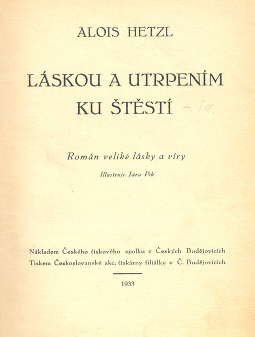 Láskou a utrpením ku štěstí : román veliké lásky a víry