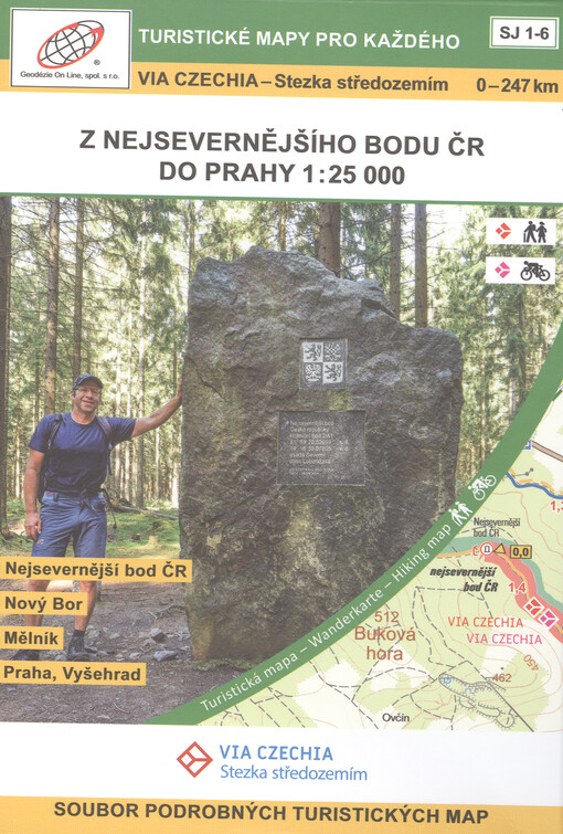 Via Czechia - Stezka středozemím : z nejsevernějšího bodu ČR do Prahy 1:25 000 : 0-247 km : soubor podrobných turistických map SJ 1-6, Šluknovsko, Lužické hory, Kokořínsko a Máchův kraj, Dolní Povltaví, Střední Povltaví