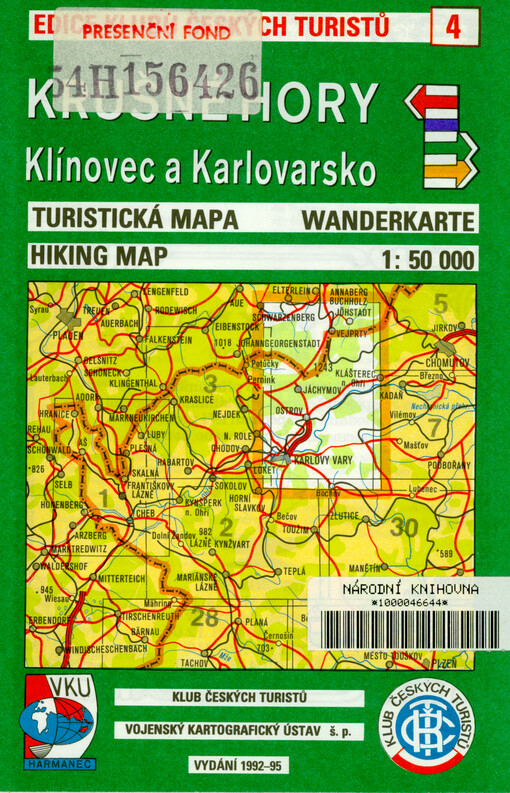 Krušné hory : Klínovec a Karlovarsko : turistická mapa 1:50 000
