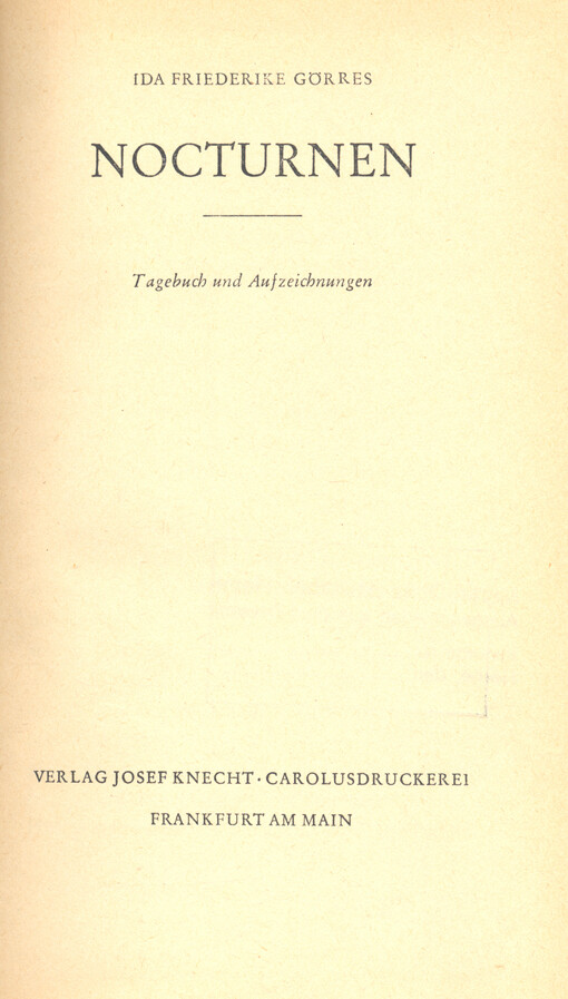 Nocturnen : Tagebuch und Aufzeichnungen