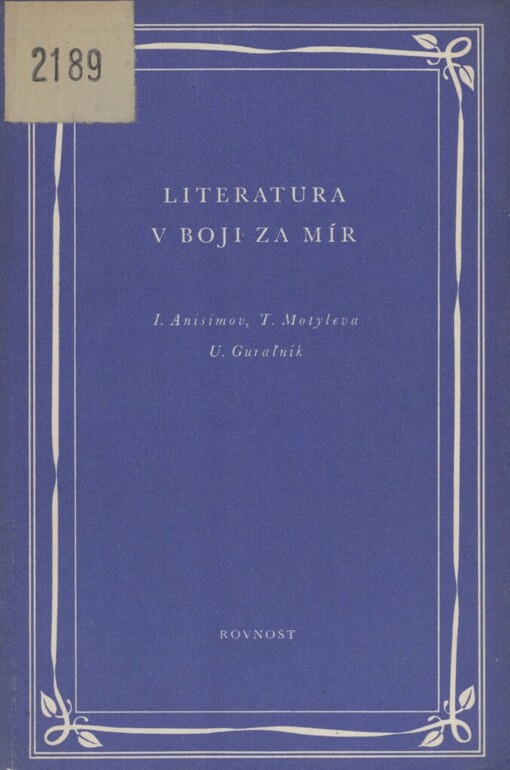 Literatura v boji za mír