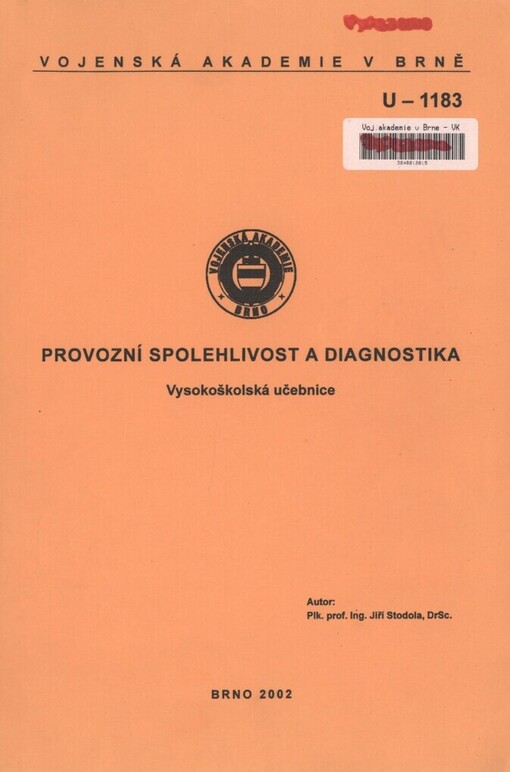 Provozní spolehlivost a diagnostika: vysokoškolská učebnice