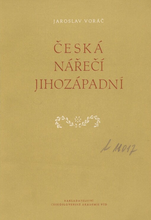 Česká nářečí jihozápadní: studie jazykově zeměpisná