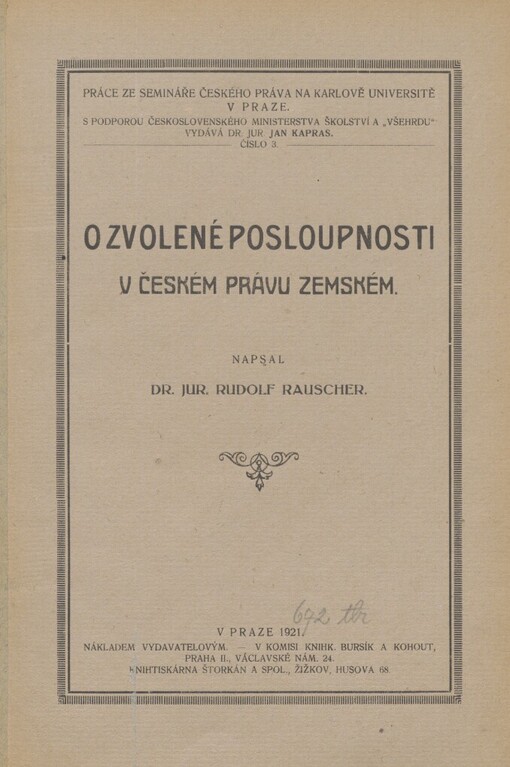 O zvolené posloupnosti v českém právu zemském