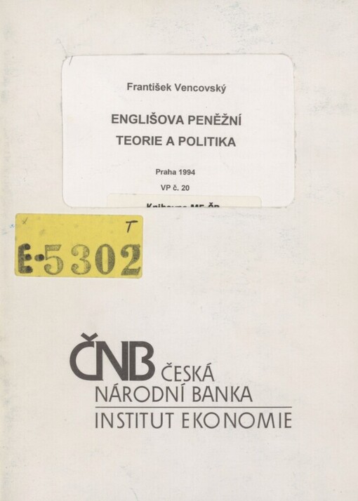 Englišova peněžní teorie a politika