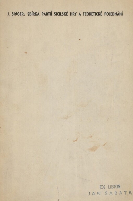 Sbírka partií sicilské hry a teoretické pojednání
