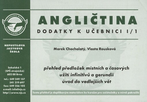Angličtina: dodatky k učebnici