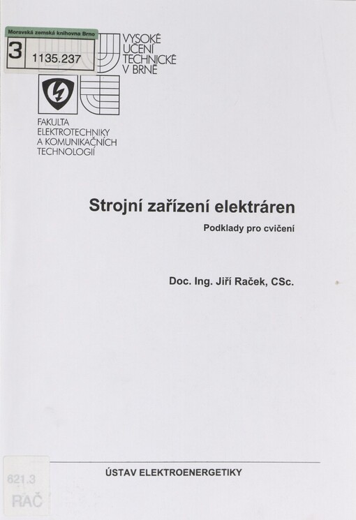 Strojní zařízení elektráren: podklady pro cvičení