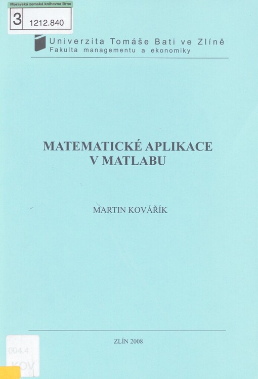 Matematické aplikace v Matlabu