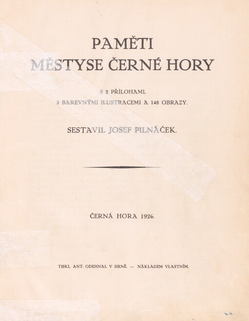 Paměti městyse Černé Hory