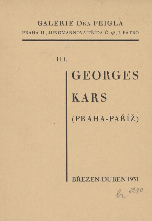 Georges Kars: (Praha-Paříž) : Březen-duben 1931