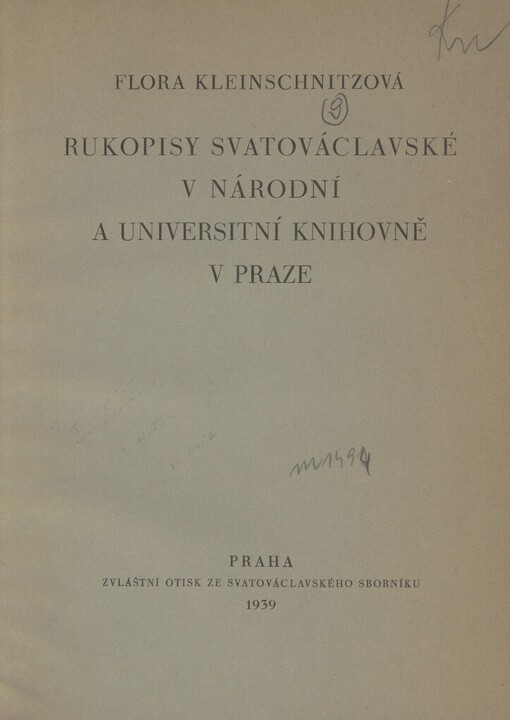 Rukopisy svatováclavské v národní a universitní knihovně v Praze