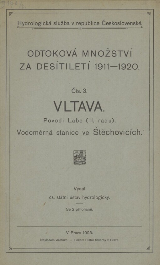 Odtoková množství za desítiletí 1911-1920