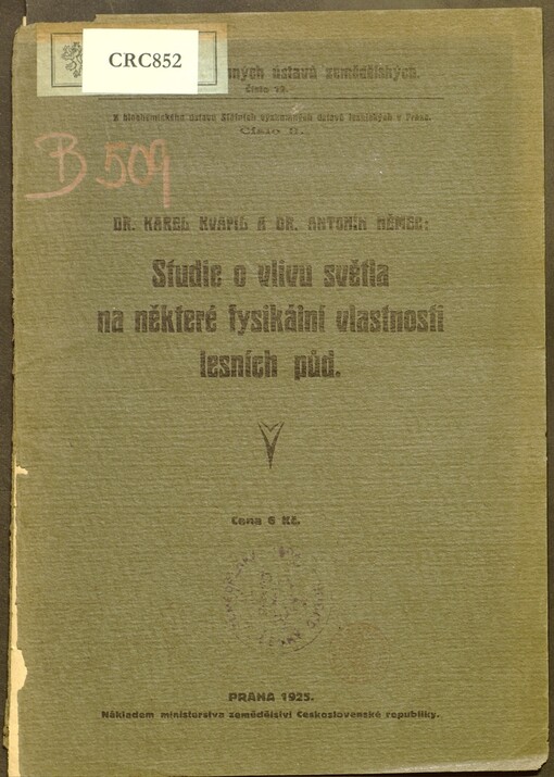 Studie o vlivu světla na některé fysikální vlastnosti lesních půd