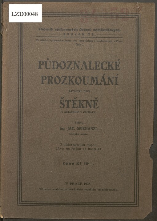 Půdoznalecké prozkoumání katastru obce Štěkně u Strakonic v Čechách